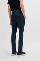 Slim-fit trousers stretch cotton with silk