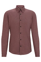 Slim-fit shirt melange performance-stretch twill