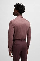 Slim-fit shirt melange performance-stretch twill