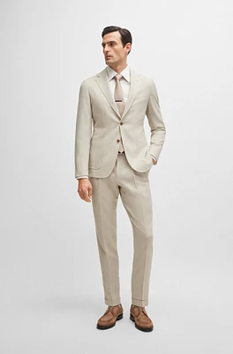 Slim-fit suit micro-patterned wool