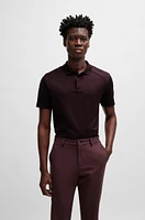 Mercerized-cotton polo shirt with ripstop structure