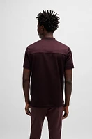 Mercerized-cotton polo shirt with ripstop structure