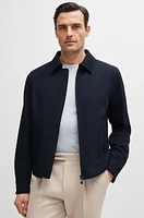 Slim-fit zip-up jacket stretch wool