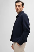 Slim-fit zip-up jacket stretch wool