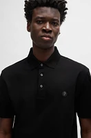 Mercerized-cotton polo shirt with double monogram