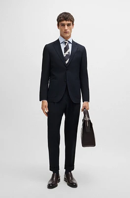 Slim-fit suit a checked wool blend