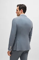 Slim-fit suit a micro-patterned wool blend