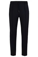 Slim-fit trousers a striped wool blend