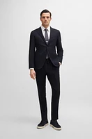 Slim-fit trousers a striped wool blend