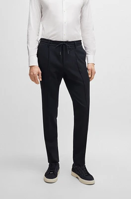 Slim-fit trousers a striped wool blend