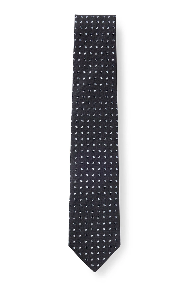 Silk-blend tie with jacquard pattern