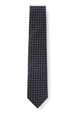 Silk-blend tie with jacquard pattern