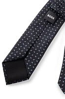 Silk-blend tie with jacquard pattern