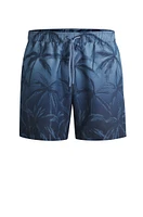 Quick-dry swim shorts with seasonal print