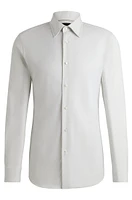 Slim-fit shirt micro-structured stretch cotton