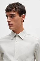 Slim-fit shirt micro-structured stretch cotton