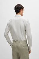 Slim-fit shirt micro-structured stretch cotton