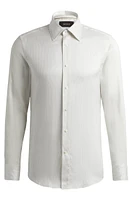 Slim-fit shirt striped silk and cotton