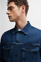 BOSS - Regular-fit jacket Blue rigid denim