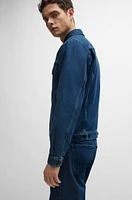 BOSS - Regular-fit jacket Blue rigid denim