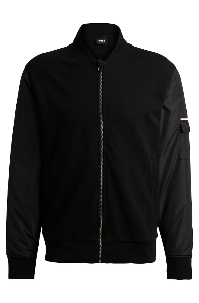 Zip-up sweatshirt with signature-stripe detail