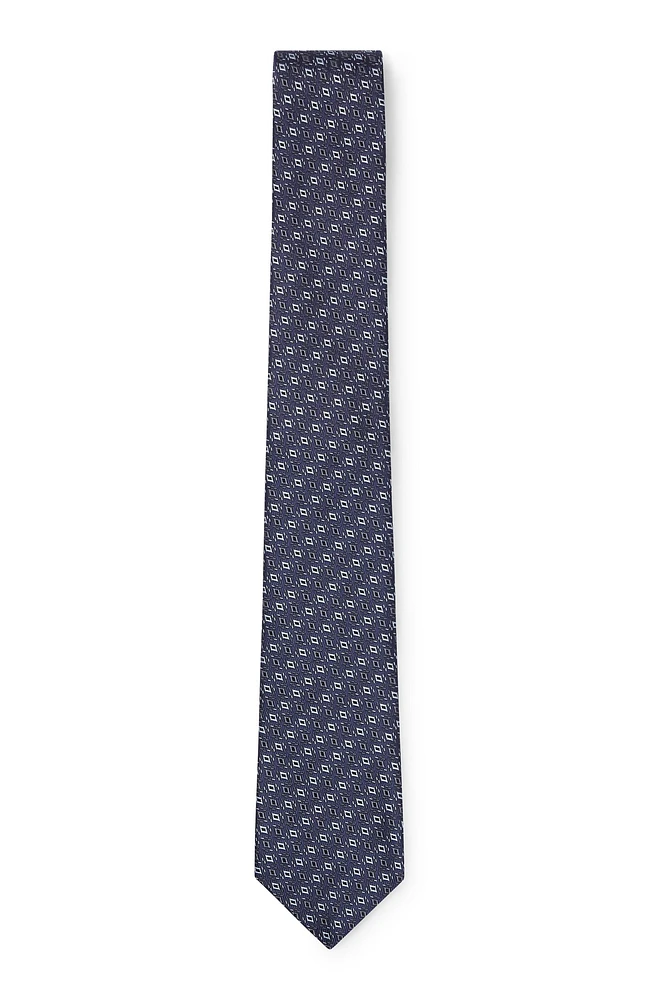 Silk tie with jacquard pattern