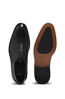 Italian-leather Derby shoes with cap toe