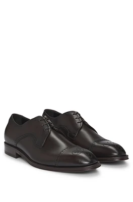 Italian-leather Derby shoes with cap toe