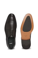 Italian-leather Derby shoes with cap toe