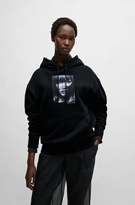 NAOMI x BOSS cotton-terry sweatshirt with ribbed trims