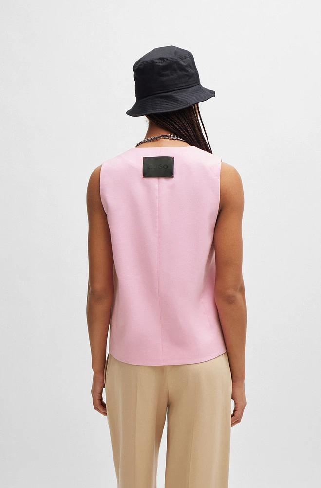Oversize-fit waistcoat with signature lining