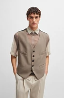 Five-button waistcoat stretch wool and adjustable strap