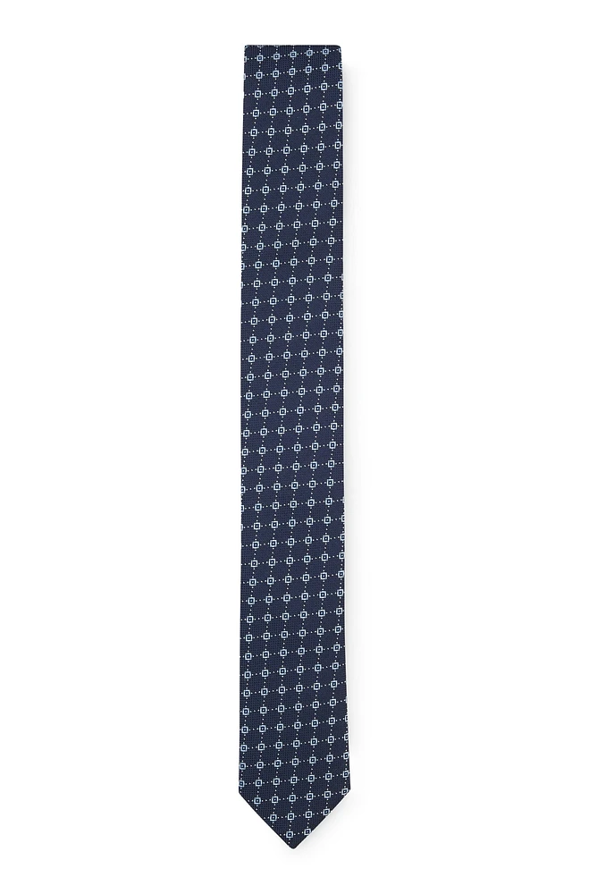 Silk-blend tie with jacquard-woven pattern