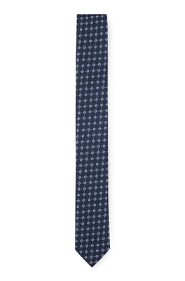 Silk-blend tie with jacquard-woven pattern