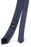 Silk-blend tie with jacquard-woven pattern