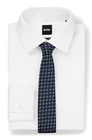 Silk-blend tie with jacquard-woven pattern