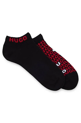 Two-pack of ankle socks with logos