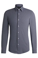 Slim-fit shirt geometric-print performance-stretch material