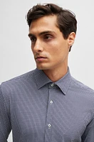 Slim-fit shirt geometric-print performance-stretch material