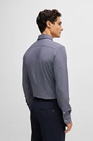 Slim-fit shirt geometric-print performance-stretch material