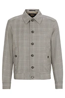 Slim-fit jacket water-repellent checked wool