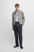 Slim-fit jacket water-repellent checked wool