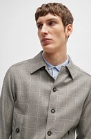 Slim-fit jacket water-repellent checked wool