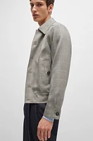 Slim-fit jacket water-repellent checked wool