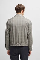 Slim-fit jacket water-repellent checked wool