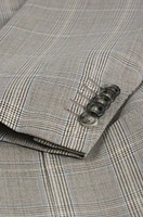 Slim-fit suit water-repellent checked wool