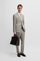 Slim-fit suit water-repellent checked wool