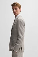 Slim-fit suit water-repellent checked wool