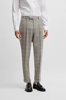 Slim-fit suit water-repellent checked wool