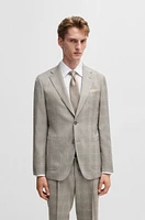 Slim-fit suit water-repellent checked wool